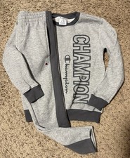 Champion Heather Gray Logo Matching Set Sweatpants Boys Size 8