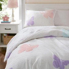 Kids Girls Butterflies Multi Duvet Cover Set, 2pc Children Twin Multicolor