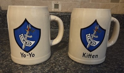 Hugo Schmidt Handpainted 10th FTR BMR SQ 50th FBW Hahn Air Base Ceramic Mugs