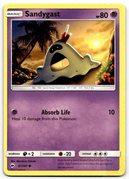 Sandygast 61/147 Common Burning Shadows Pokemon Near Mint