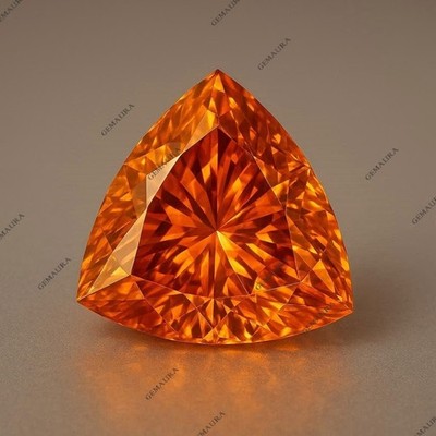 Trillion Cut Orange Diamond   3 Ct+ Vibrant Fire & Brilliant Sparkle Loose Gemst