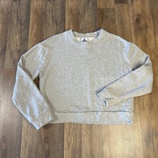 Juicy Couture Cropped Crew Neck Sweatshirt Gray Women s Medium Crown Logo