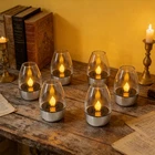 6X LED Solar Tea Lights Outdoor Waterproof Flameless Flickering Candles Lamp AUP
