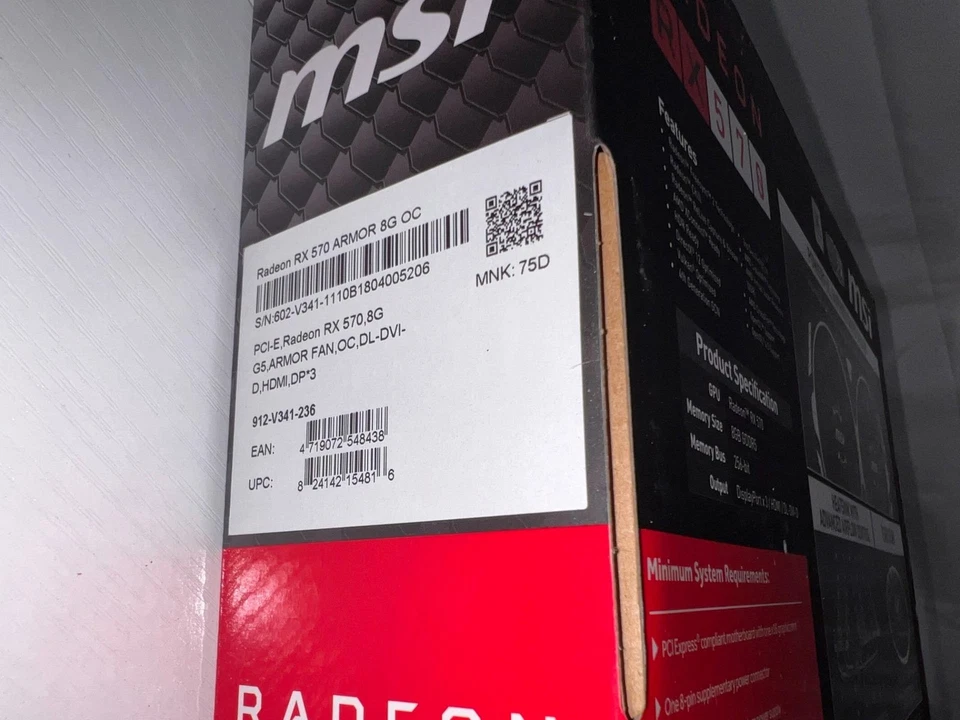 MSI AMD Radeon RX 570 Graphics Card GPU Boxed OC Edition - Image 4 of 4