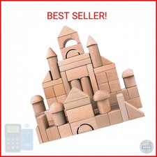 Migargle Kids Wooden Blocks - 80 Pcs - Stacking Building Blocks for Toddlers - N