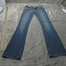 Miss Me Jeans Women 25 27x32 Actual Bootcut Embellished Denim Whisker Fade