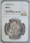 1878 CC Morgan Silver Dollar $1 Coin Key Date Carson City NGC MS61 Uncirculated