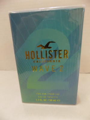 Hollister California Wave 2 Eau de Toilette MEN  1.7 oz. (50 ml) NEW MIB SEALED
