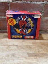 Vintage Spiderman Snowtube Sledding Winter Outdoor