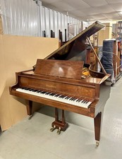 Grotrian Steinweg Model 185 Grand Piano With A Fiddleback Mahogany Case