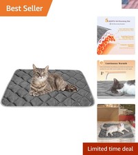 Plaid Self-Heating Cat Bed - Warm Sleeping Mat for Small Dogs  Cats, 20"x16"