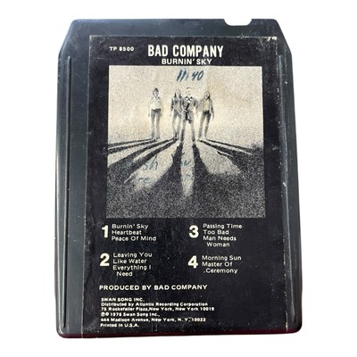 Bad Company Burnin' Sky 8 Track Tape