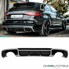 Sport Heckdiffusor hochglanz Schwarz + Alu passt für Audi A3 8V 12-16 nicht RS3