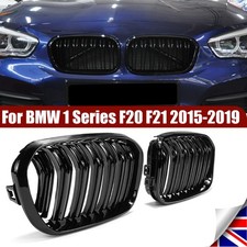 Gloss Black Front Kidney Grill Grille Twin Slat For BMW F20 F21 1 Series 15-19