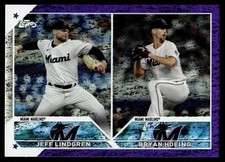 2023 Topps Update Purple Foil Jeff Lindgren/Bryan Hoeing 318/799 Miami Marlins