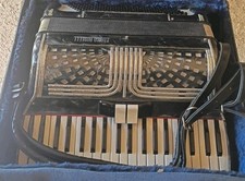 Enrico Roselli Black Pearl Silver ACCORDION With Case Tested Excellent
