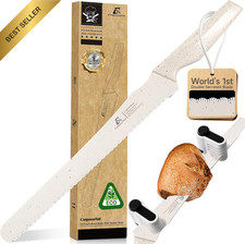 Upgrade Bread Knife for Homemade Bread, World‘S 1St Double Serrated Knife with 5