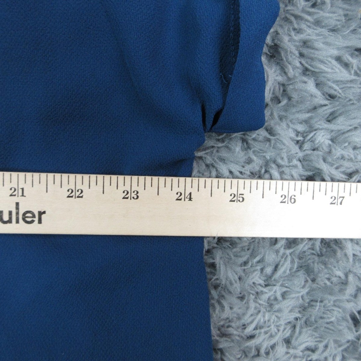Papermoon Blouse Womens 1X Blue Basic Pleated Cap Sleeve Round Neck NWT View 3