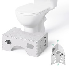 WBKATN Foldable Toilet Stool Squat, 7 Inch Healthy Squatting 1 Pack, Gray