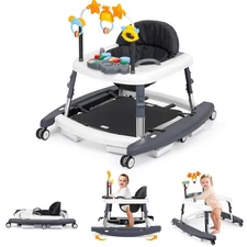 5-in-1 Music and Lights Baby Walker Foldable with 5 Adjustable Heights, Baby ...