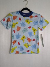 Pokemon Blue Pikachu Pajama Shirt Top Kids Size Small 6/7