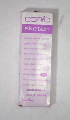 CoPic Sketch Black 3 Pack Markers Medium Broad Tip Super Brush Ends Double Side