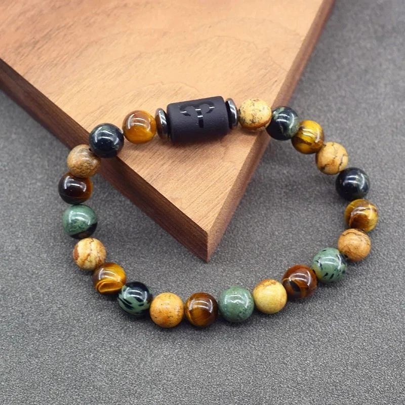 Sternzeichen Naturstein Stretch Armband Kugelarmband flexibel dehnbar 17-21 cm - Bild 4 von 4