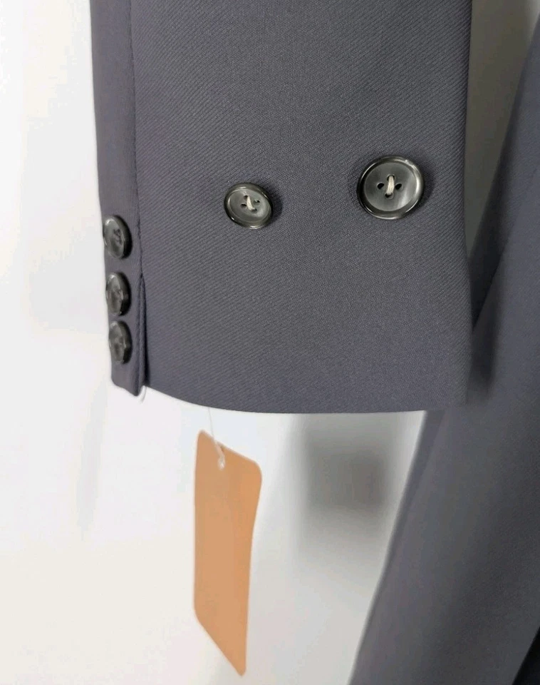 Chaqueta de Montar Cinta Azul Abrigo Vintage Años 70 Mod Gris Reino Unido 34" Nos Ecuestre Foto 4 de 4