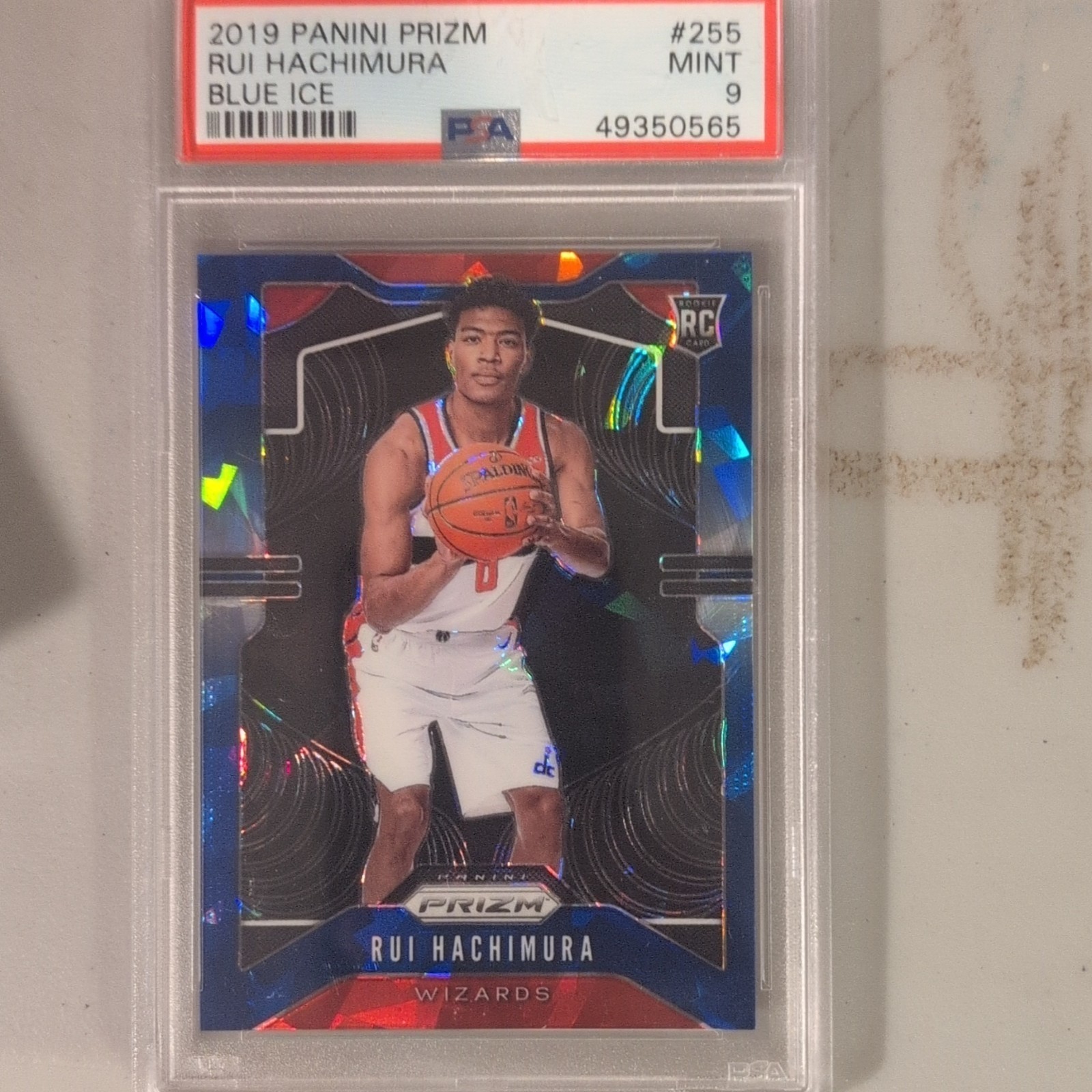 Panini 2019-20 Prizm Rui Hachimura #255 Blue Ice Prizm RC PSA 9 /99