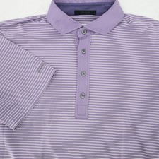 Greyson Polo Shirt Men s Large Golf Casual performance striped light purple