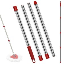 4 Section Stainless Spin Mop Replacement Handle Adjustable 30 To 58 Inch