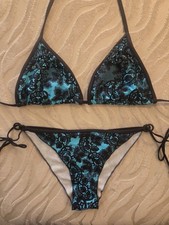 Body Glove Blue Lace Design Bikini Sz M