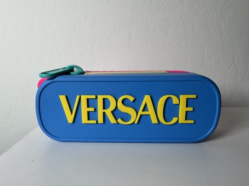 Versace Neon Multicolor Silicon Sunglasses Case 80s Big Zipper Special Edition