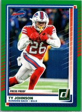 2025 Donruss #140 Ty Johnson Press Proofs Green