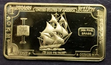 1 Troy Ounce Oz .999 Fine Brass .....Ships From Ohio........Lot 2200