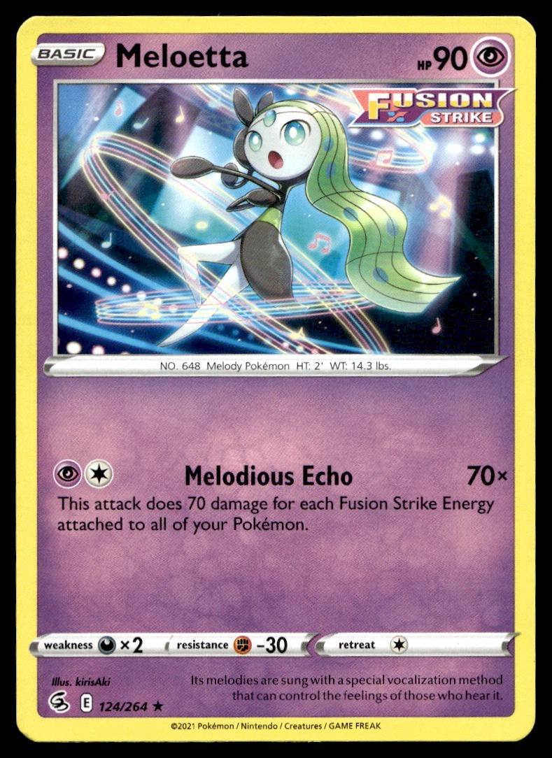 Meloetta 124/264 Pokemon Card Fusion Strike Rare 90 HP Lightly Played LY