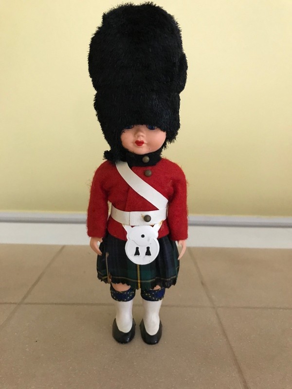 Vintage Rogark Plastic Queen's Royal Guard Doll, Sleep Eyes, 7 1/4" Tall
