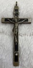 Antique1800's Victorian Ebony Priest Skull&Crossbones Crucifix Cross Pendant5.5" — photo 2