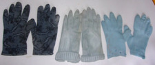 3 Pair Vintage 60s Ladies Blue Tones Gloves France Size 7