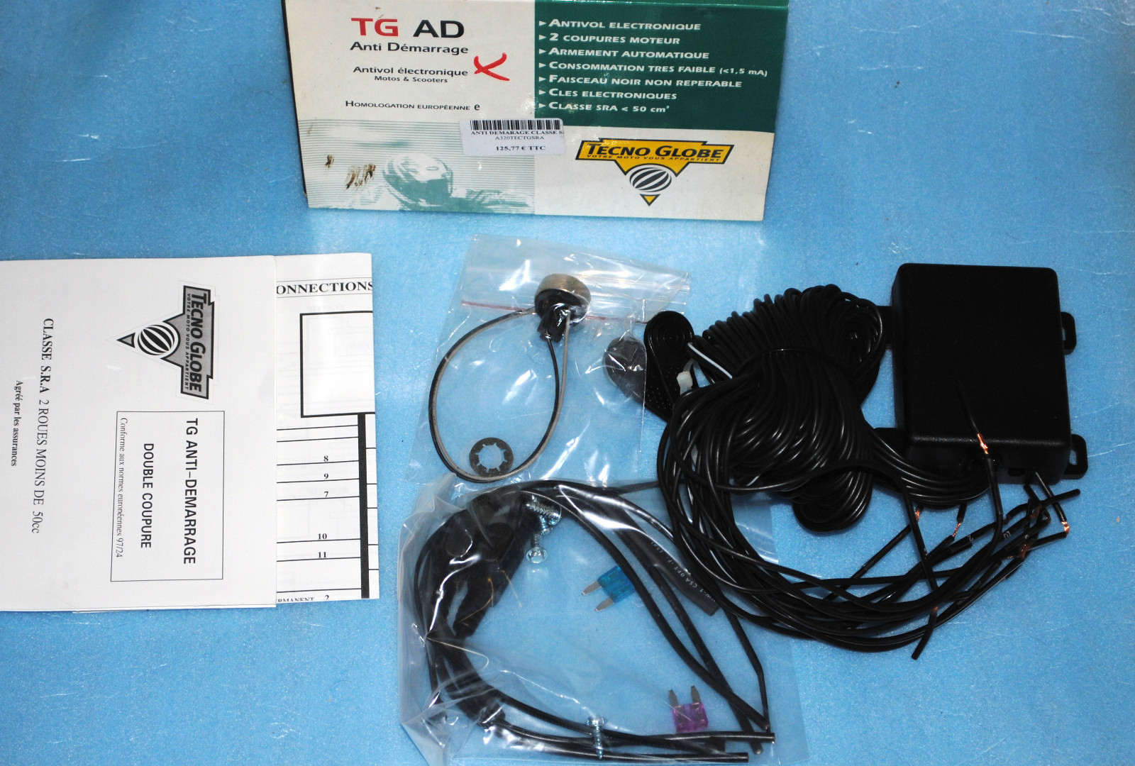 Antivol moto 50cc kit anti-demarrage TECNO GLOBE pour eviter le vol de scooter