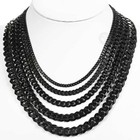 Curb Chain 3/5/7/9/11mm Wide Jewelry Men's Black Stainless Steel Cuban Necklace