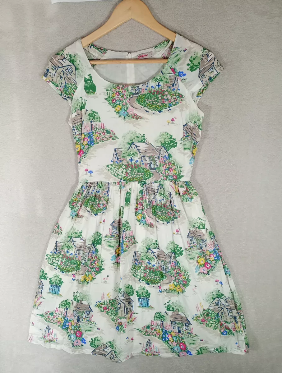 Cath Kidston London Dress English Country Cottages Gnome Lined