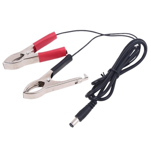 5.5x2.1mm for DC Power Plug Male Connector to Dual Alligator Clip Cable Cord 100
