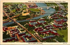 Postcard - Air View of University of Minnesota, Minneapolis, Minnesota, USA