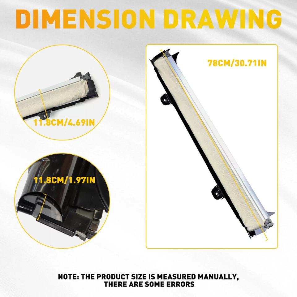 Sunroof Sun Shade Curtain Cover Beige For VW Jetta Golf Tiguan Sharan Audi Q5 - Image 3 of 4