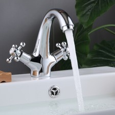 Antik Nostalgie Wasserhahn Zweigriff Küchenarmatur Waschtisch Amatur Retro 1/2"