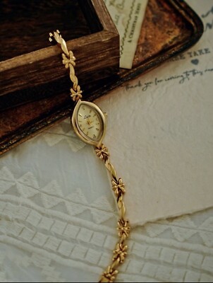 Gold French Vintage Style Unique Dainty Women's Wrist Watch