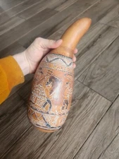 Hand Carved Peruvian Gourd Rainstick Shaker Percussion
