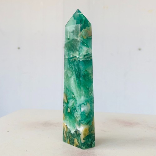 140g Natural Green Crystal Quartz Obelisk Wand Point Mineral Healing B166 - Picture 5 of 18