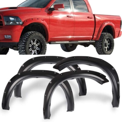 Kit De Salpicaderas Estilo Remachado Para Ram 1500 (2009-2023) - ABS Texturizado, Cubre 3" Delante / 2" Detrás